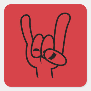 Sticker Carré Lourde cornes diaboliques en métal