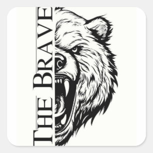 Sticker Carré L'Ours Brave