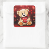 Sticker Carré L'ourson t'aime (Sac)