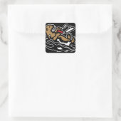 Sticker Carré Loutre de mer (Sac)