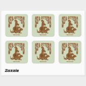 Sticker Carré Loutres de mer (Feuille)