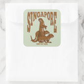 Sticker Carré Loutres de mer Singapour (Sac)