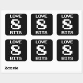 Sticker Carré Love 8 bits (Feuille)