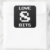 Sticker Carré Love 8 bits (Sac)