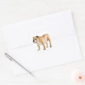 Sticker Carré Love Anglais Bulldog Chien Chien Chien Chien Canin (Enveloppe)