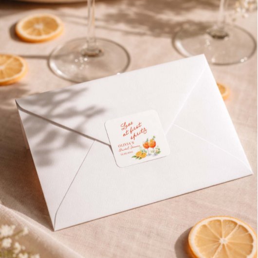 Sticker Carré Love At First Spritz Bridal Shower 