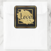 Sticker Carré Love Black Gold Royal Design (Sac)
