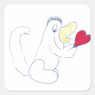 Sticker Carré Love Bug