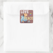 Sticker Carré LOVE × CAPYBARA - Custom (Sac)