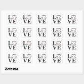 Sticker Carré Love Cats (Feuille)