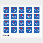 Sticker Carré LOVE chic moderne (Feuille)
