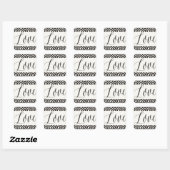 Sticker Carré Love Classic Script Mariage de clé grecque géométr (Feuille)