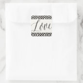 Sticker Carré Love Classic Script Mariage de clé grecque géométr (Sac)