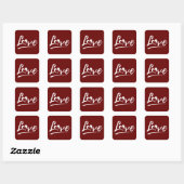 STICKER CARRÉ LOVE COUPLE RELATION MARIAGE CADEAU (Feuille)