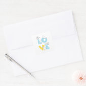 Sticker Carré love dog (Enveloppe)