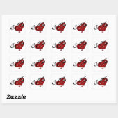 Sticker Carré Love Electric Guitar Heart (Feuille)