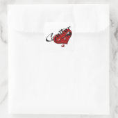 Sticker Carré Love Electric Guitar Heart (Sac)