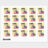 Sticker Carré LOVE × GIRAFFE - Custom (Feuille)