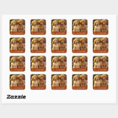 Sticker Carré Love Golden Retriever Chien Chien Chien Chien Chie (Feuille)