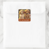 Sticker Carré Love Golden Retriever Chien Chien Chien Chien Chie (Sac)