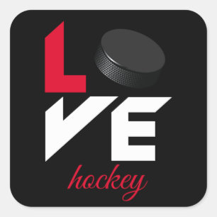 Sticker Carré Love hockey