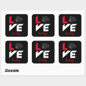 Sticker Carré Love hockey (Feuille)