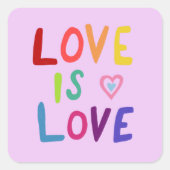 Sticker Carré LOVE IS LOVE Rainbow Handlett Set de (Devant)
