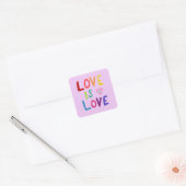 Sticker Carré LOVE IS LOVE Rainbow Handlett Set de (Enveloppe)