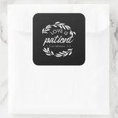 Sticker Carré Love Is Patient Corinthians Scripture Minimal Desi (Sac)