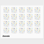 Sticker Carré Love & Light Typographie Hanoukka Holiday Gold Blu (Feuille)