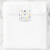 Sticker Carré Love & Light Typographie Hanoukka Holiday Gold Blu (Sac)