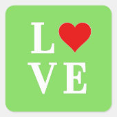 Sticker Carré LOVE Lime Vert Moderne (Devant)
