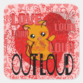 Sticker Carré Love Out Loud - Plus de coeurs (Devant)