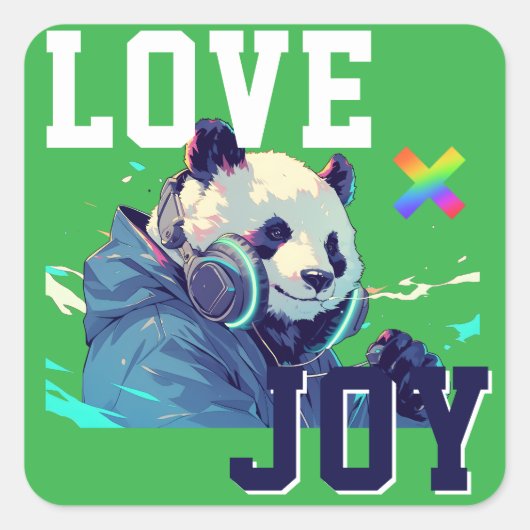 Sticker Carré LOVE × PANDA - Custom (Devant)