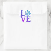 Sticker Carré Love Paw Classic Bleu et violet (Sac)