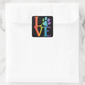 Sticker Carré Love Paw Classic Rainbow (Sac)