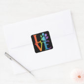 Sticker Carré Love Paw Classic Rainbow (Enveloppe)
