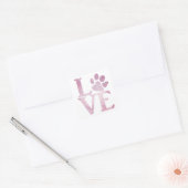 Sticker Carré Love Paw Classic Rose (Enveloppe)