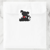 Sticker Carré Love Puppy et Kitten Silhouette (Sac)