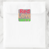 STICKER CARRÉ LOVE RED GOLDEN VERT (Sac)