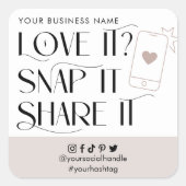 Sticker Carré Love Snap Share Social Media Modern Font Logo (Devant)