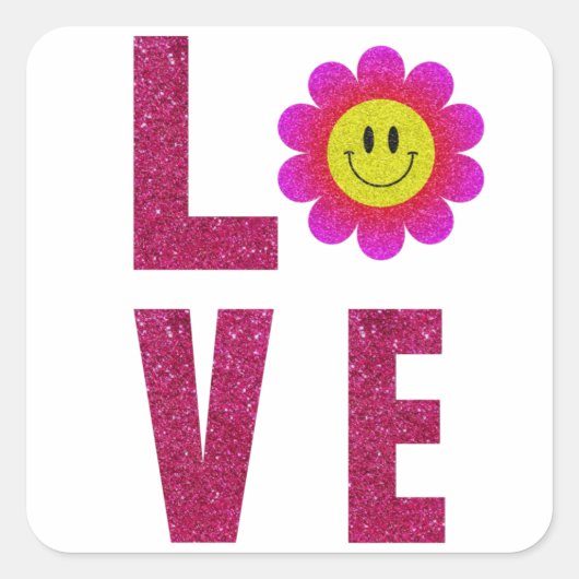 Sticker Carré Love Sunflower (Devant)