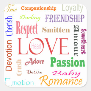 Sticker Carré Love Synonyms par Shirley Taylor