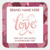 Sticker Carré Love Valentine’s Day Candle Label (Devant)