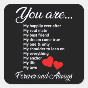 Sticker Carré Love Valentine's Day Couples Coeur drôle Idée cade