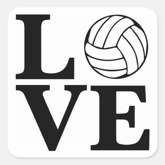 Sticker Carré LOVE Volleyball (Devant)