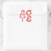 Sticker Carré LOVE Word Art Fabric Font Red Letters (Sac)