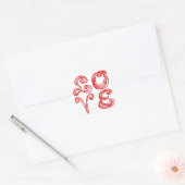 Sticker Carré LOVE Word Art Fabric Font Red Letters (Enveloppe)