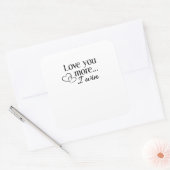 Sticker Carré Love You More Heartfelt Minimal Design  (Enveloppe)