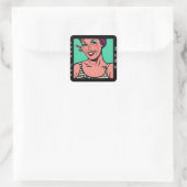 Sticker Carré Love You xoxo Retro Pop Art (Sac)